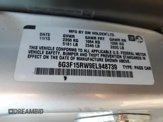 2014 Chevrolet SS z VIN 6G3F15RW9EL948739, wystawiony jako Copart lot #70714954 z przebiegiem Nie podano mil oraz Szkody całkowita. Historia ofert i sprzedaży dostępna na DreamBid. Obrazek 12.