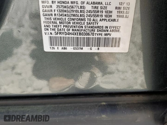 2014 Acura MDX Technology z VIN 5FRYD4H4XEB030670, wystawiony jako Copart lot #54409925 z przebiegiem Nie podano mil oraz Szkoda całkowita • Salvage title. Historia ofert i sprzedaży dostępna na DreamBid. Obrazek 13.