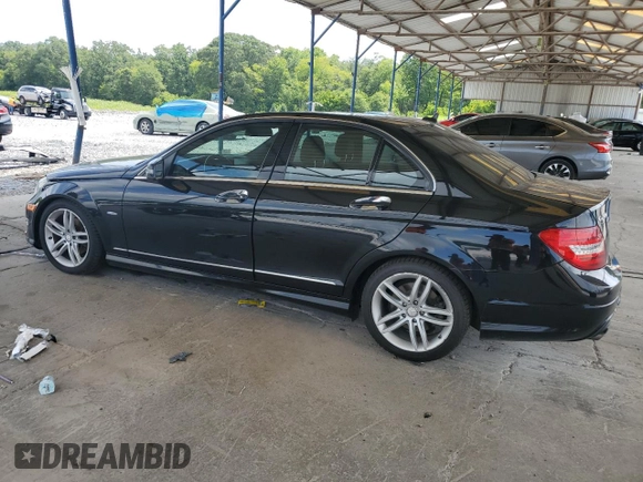 2012 Mercedes-Benz C 250 Sport with VIN WDDGF4HB8CA597638, listed as a Copart auction lot 62937105 with 101,099 mi miles and Salvage title. Bid and sale history available at DreamBid. Image 2.
