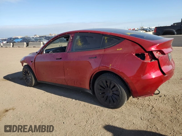 2024 Tesla Model Y Long Range with VIN 7SAYGDEE4RA257722, listed as a Copart auction lot 54577865 with 10,713 mi miles and Salvage Title. Bid and sale history available at DreamBid. Image 2.