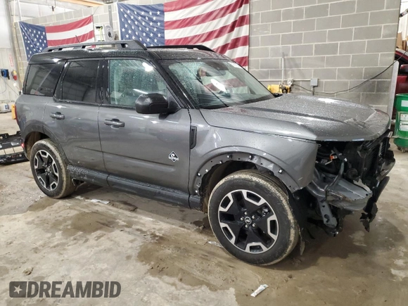 2024 Ford Bronco Sport Outer Banks with VIN 3FMCR9C6XRRF25857, listed as a Copart auction lot 51911225 with 9,073 mi miles and Salvage title. Bid and sale history available at DreamBid. Image 4.
