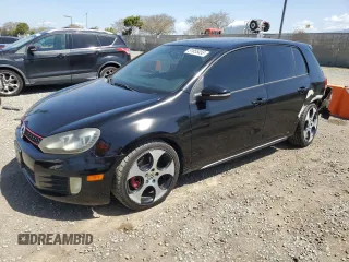 2012 Volkswagen Golf GTI w/Sunroof & Navi PZEV with VIN WVWHD7AJ6CW054251, listed as a Copart auction lot 51855455 with 159,950 mi miles and Salvage title. Bid and sale history available at DreamBid. Image 1.
