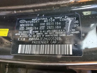 2017 Genesis G80 3.8L with VIN KMHGN4JE2HU205269, listed as a Copart auction lot 50288695 with Not Provided miles and Salvage Title. Bid and sale history available at DreamBid. Image 13.