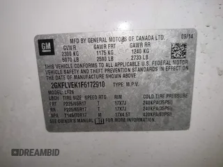 2015 GMC Terrain SLE z VIN 2GKFLVEK1F6172910, wystawiony jako IAAI lot #41498990 z przebiegiem 124 181 mil mil oraz . Historia ofert i sprzedaży dostępna na DreamBid. Obrazek 9.