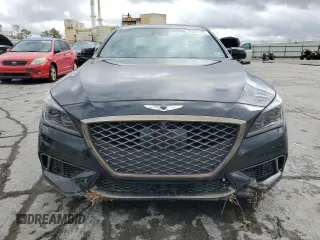 2018 Genesis G80 3.3T Sport with VIN KMHGN4JB0JU219098, listed as a Copart auction lot 46802975 with 134,690 mi miles and Salvage Title. Bid and sale history available at carsss.com. Image 5.