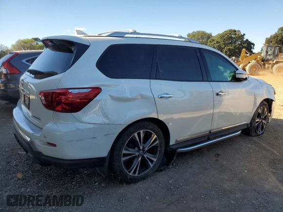 2020 Nissan Pathfinder Platinum with VIN 5N1DR2DN9LC632566, listed as a Copart auction lot 76252874 with 62,166 mi miles and Salvage title. Bid and sale history available at DreamBid. Image 3.