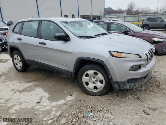 2014 Jeep Cherokee Sport with VIN 1C4PJMAB9EW166153, listed as a Copart auction lot 43706725 with 81,026 mi miles and Non Repairable. Bid and sale history available at carsss.com. Image 4.