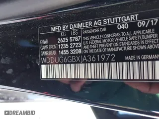 2018 Mercedes-Benz S-Class S 450 with VIN WDDUG6GBXJA361972, listed as a IAAI auction lot 41759937 with 122,074 mi miles. Bid and sale history available at carsss.com. Image 9.