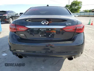 2023 Infiniti Q50 Luxe with VIN JN1EV7BR3PM543411, listed as a Copart auction lot 57782135 with 14,808 mi miles and Salvage title. Bid and sale history available at DreamBid. Image 6.
