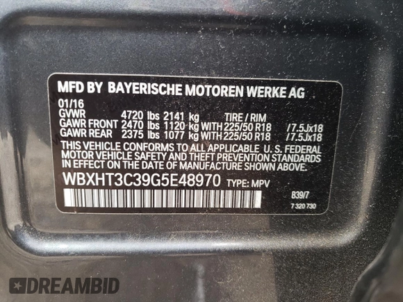 2016 BMW X1 xDrive28i with VIN WBXHT3C39G5E48970, listed as a Copart auction lot 43343365 with 144,329 mi miles and Salvage Title. Bid and sale history available at carsss.com. Image 13.