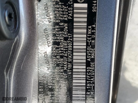 2015 Toyota Camry XLE with VIN 4T1BF1FK7FU907217, listed as a Copart auction lot 47432125 with 177,035 mi miles and Salvage Title. Bid and sale history available at carsss.com. Image 14.