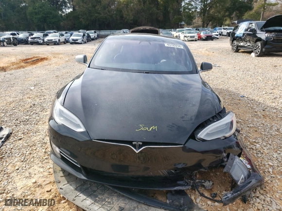 2017 Tesla Model S 100D with VIN 5YJSA1E26HF204157, listed as a Copart auction lot 43122235 with 0 mi miles and Salvage Title. Bid and sale history available at carsss.com. Image 5.