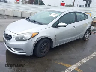 2014 Kia Forte LX with VIN KNAFK4A6XE5252182, listed as a IAAI auction lot 41809127 with 1 mi miles. Bid and sale history available at carsss.com. Image 2.