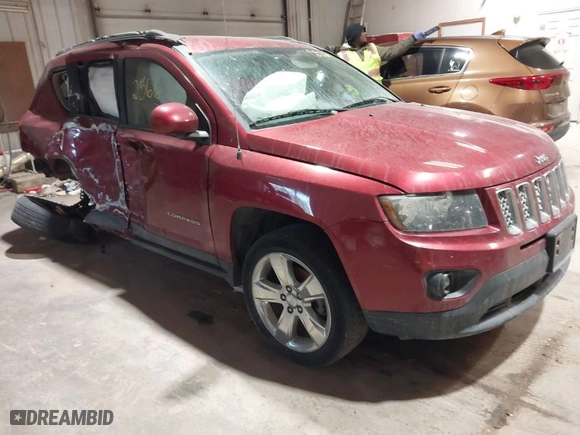 2014 Jeep Compass Latitude with VIN 1C4NJCEB9ED717575, listed as a IAAI auction lot 41532566 with 128,821 mi miles. Bid and sale history available at carsss.com. Image 1.