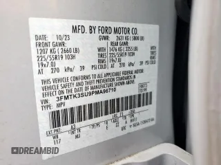 2023 Ford Mustang Mach-E Premium with VIN 3FMTK3SU9PMA96710, listed as a Copart auction lot 57394305 with 12,291 mi miles and Salvage title. Bid and sale history available at DreamBid. Image 14.