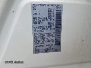 2014 Nissan Pathfinder Platinum with VIN 5N1AR2MN0EC709864, listed as a Copart auction lot 64460765 with 180,654 mi miles and Clean title. Bid and sale history available at DreamBid. Image 13.