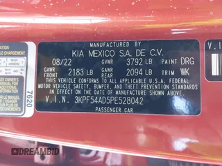2023 Kia Forte GT-Line with VIN 3KPF54AD5PE528042, listed as a IAAI auction lot 41146498 with 45,669 mi miles. Bid and sale history available at carsss.com. Image 9.