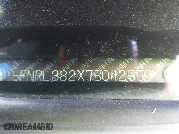 2007 Honda Odyssey LX с VIN 5FNRL382X7B042550, выставлен на аукционе IAAI как лот 42130769 с пробегом 257 480 миль миль и . История ставок и продаж доступна на DreamBid. Изображение 12.