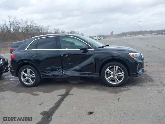 2020 Audi Q3 S line Premium with VIN WA1DECF37L1018476, listed as a IAAI auction lot 41685740 with 46,366 mi miles. Bid and sale history available at carsss.com. Image 13.