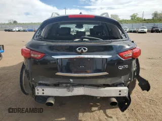 2015 Infiniti QX70 with VIN JN8CS1MW0FM482289, listed as a Copart auction lot 56597955 with 123,227 mi miles and Salvage title. Bid and sale history available at DreamBid. Image 6.