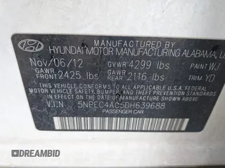 2013 Hyundai Sonata Limited with VIN 5NPEC4AC5DH639688, listed as a IAAI auction lot 41798908 with 164,789 mi miles and . Bid and sale history available at carsss.com. Image 9.