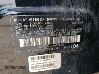 2017 Mitsubishi Mirage ES with VIN ML32F3FJ3HHF14887, listed as a Copart auction lot 59653935 with 115,787 mi miles and Clean title. Bid and sale history available at DreamBid. Image 12.