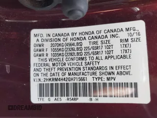 2016 Honda CR-V SE with VIN 2HKRM4H42GH715661, listed as a IAAI auction lot 42077889 with 77,402 mi miles and . Bid and sale history available at carsss.com. Image 9.