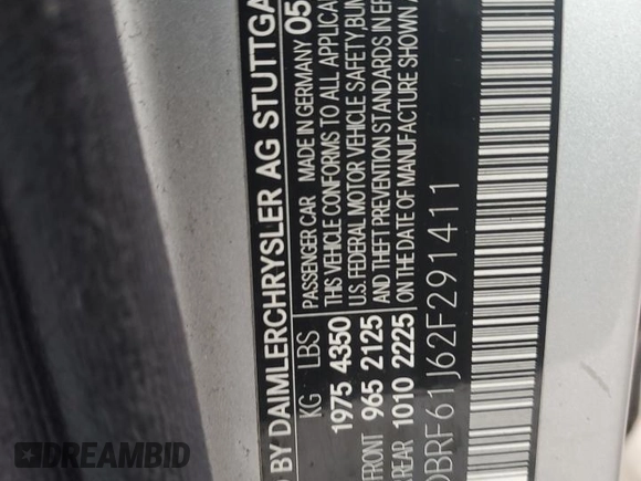 2002 Mercedes-Benz C 230/260/280/320 with VIN WDBRF61J62F291411, listed as a Copart auction lot 49025615 with Not Provided miles and Salvage Title. Bid and sale history available at DreamBid. Image 12.