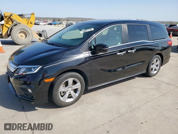 2018 Honda Odyssey EX-L with VIN 5FNRL6H76JB054750, listed as a Copart auction lot 49651795 with 55,451 mi miles and Salvage Title. Bid and sale history available at carsss.com. Image 1.