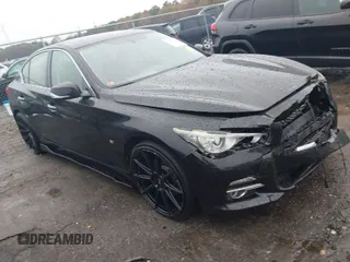 2014 Infiniti Q50 Sport with VIN JN1BV7AP4EM672256, listed as a IAAI auction lot 41016895 with 121,293 mi miles and . Bid and sale history available at DreamBid. Image 1.
