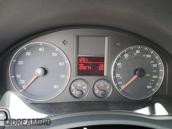 2008 Volkswagen Jetta SE with VIN 3VWRM71K18M154534, listed as a Copart auction lot 60635345 with 109,274 mi miles and Salvage title. Bid and sale history available at DreamBid. Image 9.