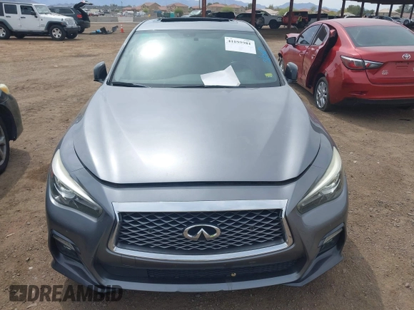 2019 Infiniti Q50 RED SPORT 400 with VIN JN1FV7AP0KM760153, listed as a IAAI auction lot 41895981 with 62,070 mi miles. Bid and sale history available at carsss.com. Image 6.