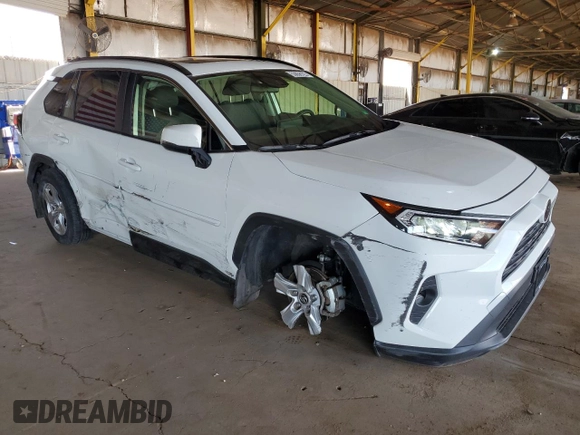 2019 Toyota RAV4 XLE with VIN JTMP1RFV7KJ007608, listed as a Copart auction lot 53856125 with 37,868 mi miles and Salvage Title. Bid and sale history available at DreamBid. Image 4.