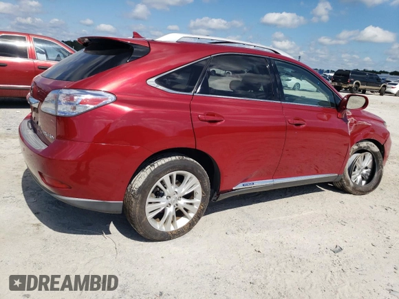 2012 Lexus RX 450h with VIN JTJBC1BA3C2049887, listed as a Copart auction lot 56978415 with 162,626 mi miles and Salvage title. Bid and sale history available at DreamBid. Image 3.