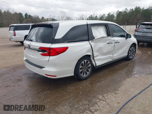 2022 Honda Odyssey EX-L with VIN 5FNRL6H76NB002248, listed as a IAAI auction lot 41818243 with 32,952 mi miles and . Bid and sale history available at DreamBid. Image 4.