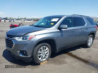 2019 Chevrolet Traverse LT Cloth with VIN 1GNERGKW3KJ150260, listed as a IAAI auction lot 42630621 with 121,244 mi miles and . Bid and sale history available at DreamBid. Image 2.