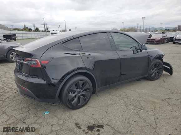 2025 Tesla Model Y Long Range with VIN 7SAYGDEE6SF308226, listed as a Copart auction lot 48006865 with 2,291 mi miles and Salvage Title. Bid and sale history available at carsss.com. Image 3.