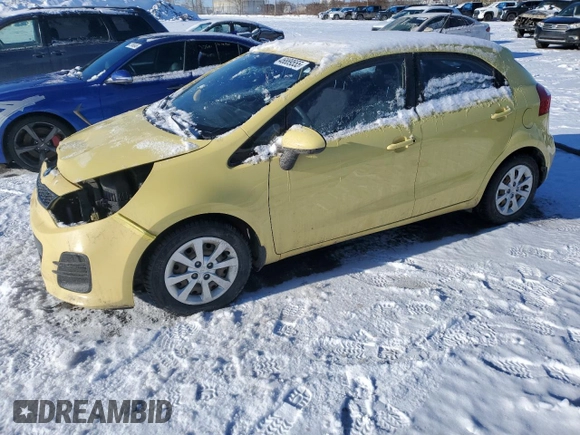 2016 Kia Rio LX with VIN KNADM5A30G6562206, listed as a Copart auction lot 46889555 with 97,729 mi miles and Salvage Title. Bid and sale history available at carsss.com. Image 1.