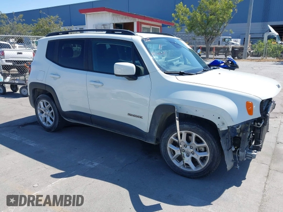 2017 Jeep Renegade Latitude with VIN ZACCJABB6HPE57027, listed as a IAAI auction lot 42561087 with 39,564 mi miles and . Bid and sale history available at DreamBid. Image 1.