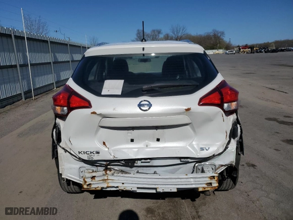 2018 Nissan Kicks S with VIN 3N1CP5CU8JL497357, listed as a Copart auction lot 51067455 with 76,021 mi miles and Salvage Title. Bid and sale history available at carsss.com. Image 6.