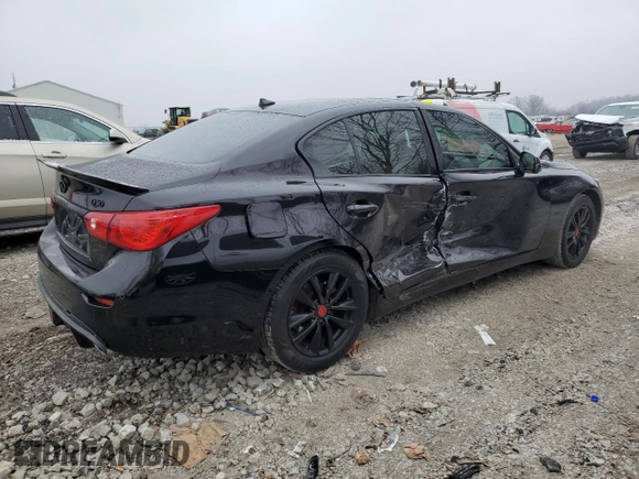 2014 Infiniti Q50 Premium with VIN JN1BV7AP1EM674093, listed as a Copart auction lot 45062485 with 116,228 mi miles and Salvage Title. Bid and sale history available at carsss.com. Image 3.