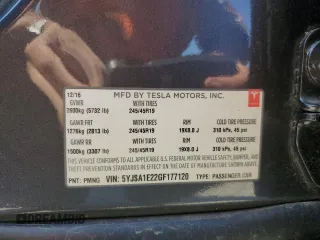 2016 Tesla Model S 90D with VIN 5YJSA1E22GF177120, listed as a Copart auction lot 51972885 with 73,441 mi miles and Salvage title. Bid and sale history available at DreamBid. Image 13.
