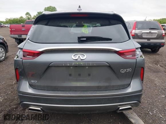2021 Infiniti QX50 Luxe with VIN 3PCAJ5BB7MF126327, listed as a IAAI auction lot 42220680 with 42,972 mi miles and . Bid and sale history available at DreamBid. Image 17.