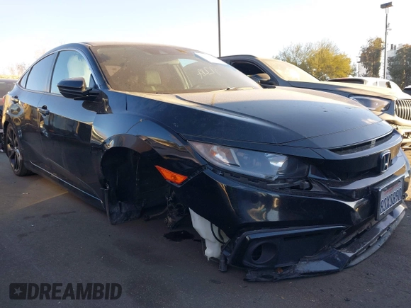 2020 Honda Civic Sedan Sport with VIN 2HGFC2F85LH592247, listed as a IAAI auction lot 41232287 with 77,624 mi miles. Bid and sale history available at carsss.com. Image 6.
