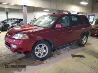 2002 Acura MDX Touring Pkg with VIN 2HNYD18652H545190, listed as a Copart auction lot 87021484 with 0 mi miles and Salvage Title. Bid and sale history available at carsss.com. Image 1.