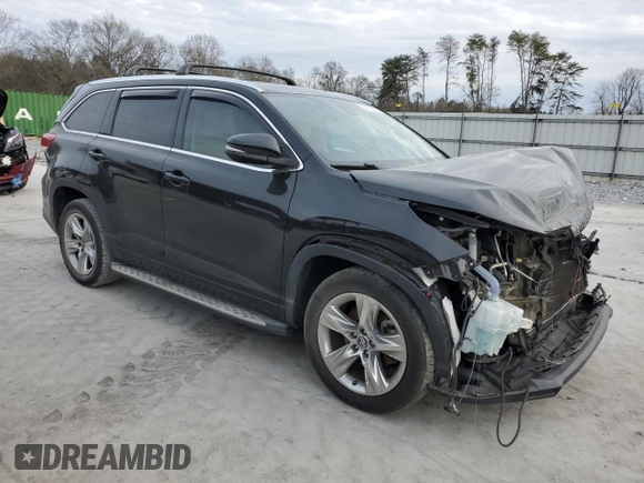 2018 Toyota Highlander Limited with VIN 5TDYZRFH7JS239666, listed as a Copart auction lot 44755665 with 61,232 mi miles and Salvage title. Bid and sale history available at DreamBid. Image 4.