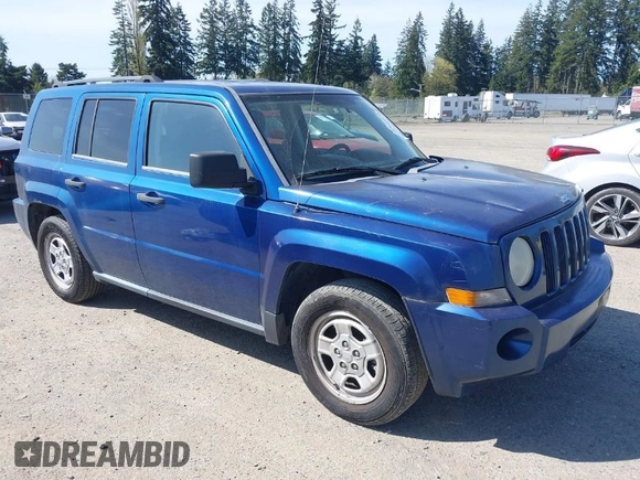 2009 Jeep Patriot Sport with VIN 1J4FT28B29D167558, listed as a IAAI auction lot 42035618 with 166,854 mi miles. Bid and sale history available at carsss.com. Image 1.