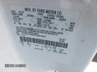 2007 Ford F-150 STX with VIN 1FTRX12W67NA51557, listed as a IAAI auction lot 41799858 with 107,210 mi miles and . Bid and sale history available at DreamBid. Image 9.
