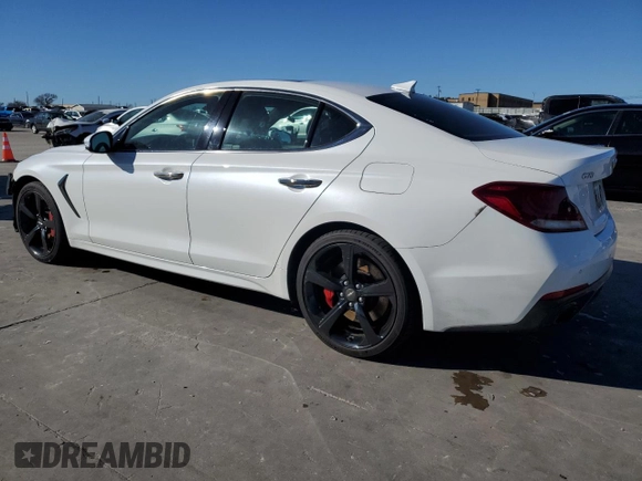 2021 Genesis G70 3.3T with VIN KMTG34LEXMU073395, listed as a Copart auction lot 43567435 with 149,093 mi miles and Salvage title. Bid and sale history available at DreamBid. Image 2.