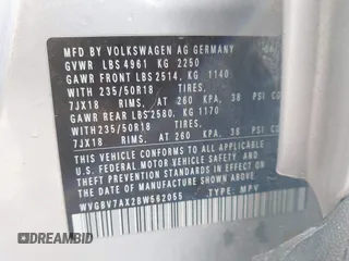 2011 Volkswagen Tiguan SE with VIN WVGBV7AX2BW562055, listed as a IAAI auction lot 41642084 with 175,407 mi miles and . Bid and sale history available at DreamBid. Image 9.